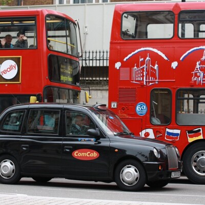 londyn, taxi, czarny, transportu, ulice