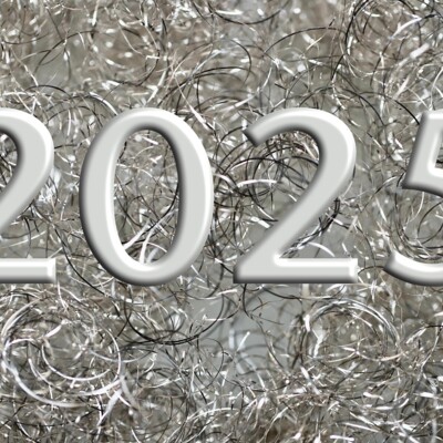 new year's day,  2025,  kartka z życzeniami,  srebro,  typografia