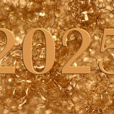 new year's day,  2025,  kartka z życzeniami,  złoty,  typografia